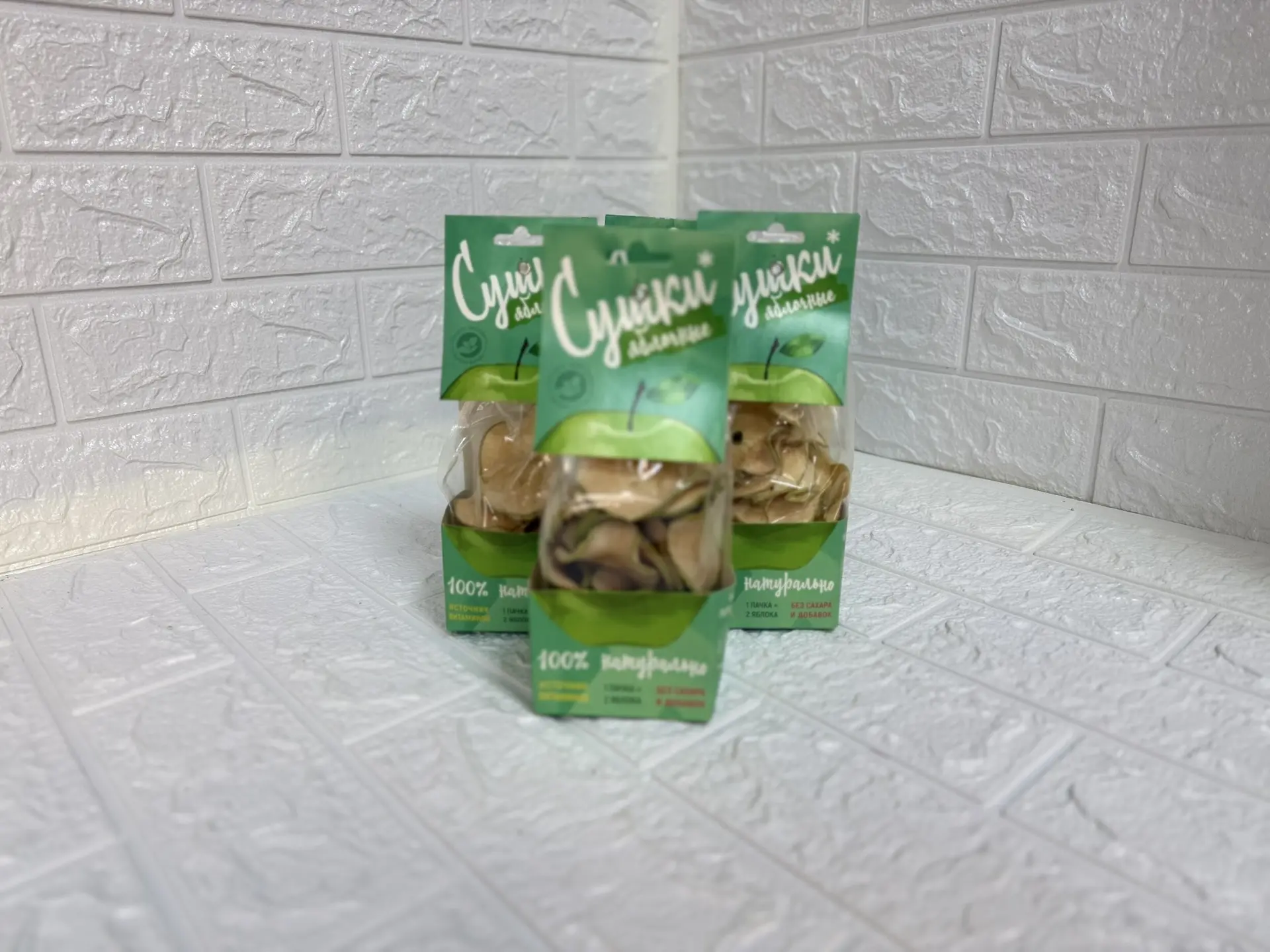 Фруктовые чипсы сушки  30гр зелёное яблоко